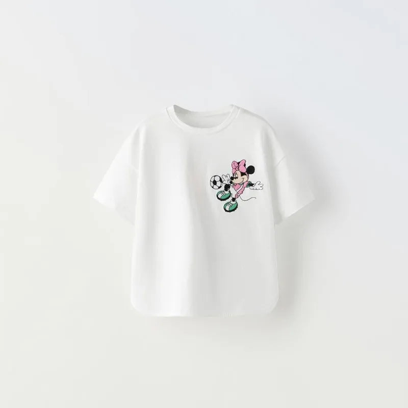 Meninos Dos Desenhos Animados Roupas Da Moda Nova Impressão De Manga Curta Tops Traje De Verão Em Torno Do Pescoço Bonito Camisa De Assentamento Crianças Casual Esportes Tees