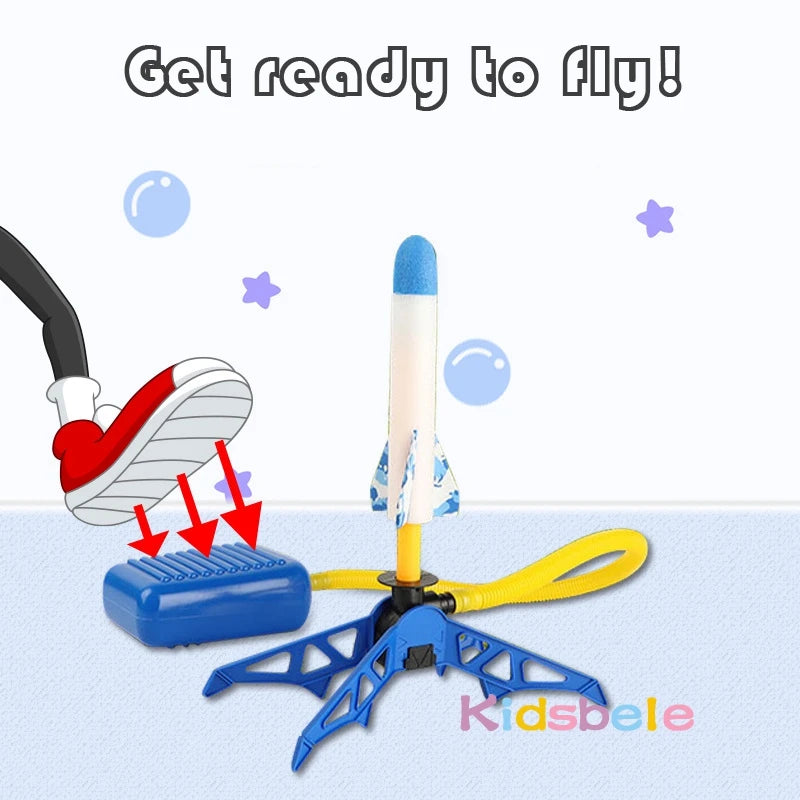Kid Air Rocket Foot Pump Launcher Brinquedos Jogo Esportivo Jump Stomp Conjunto de Brincadeira Infantil Ao Ar Livre Brinquedo Pressionado Lançadores de Foguetes Jogos de Pedal