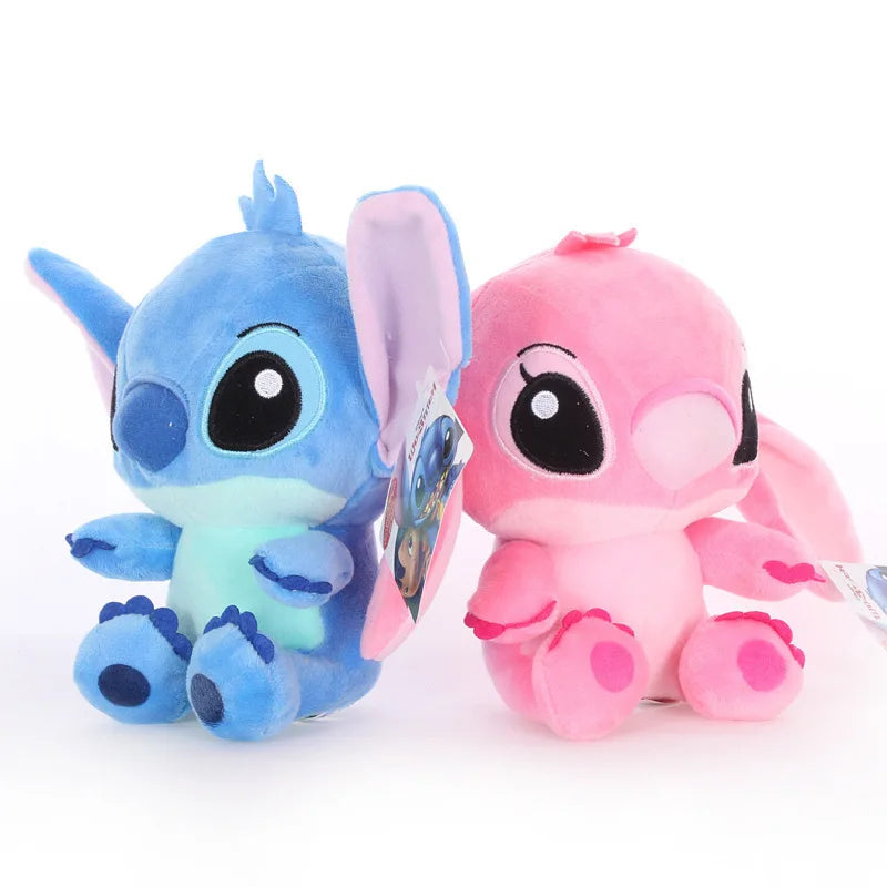 4/8 polegadas Disney Cartoon Blue Pink Stitch Bonecos de Pelúcia Anime Brinquedos Lilo e Stitch Stich Pelúcia Brinquedos de Pelúcia Presentes de Natal para Crianças