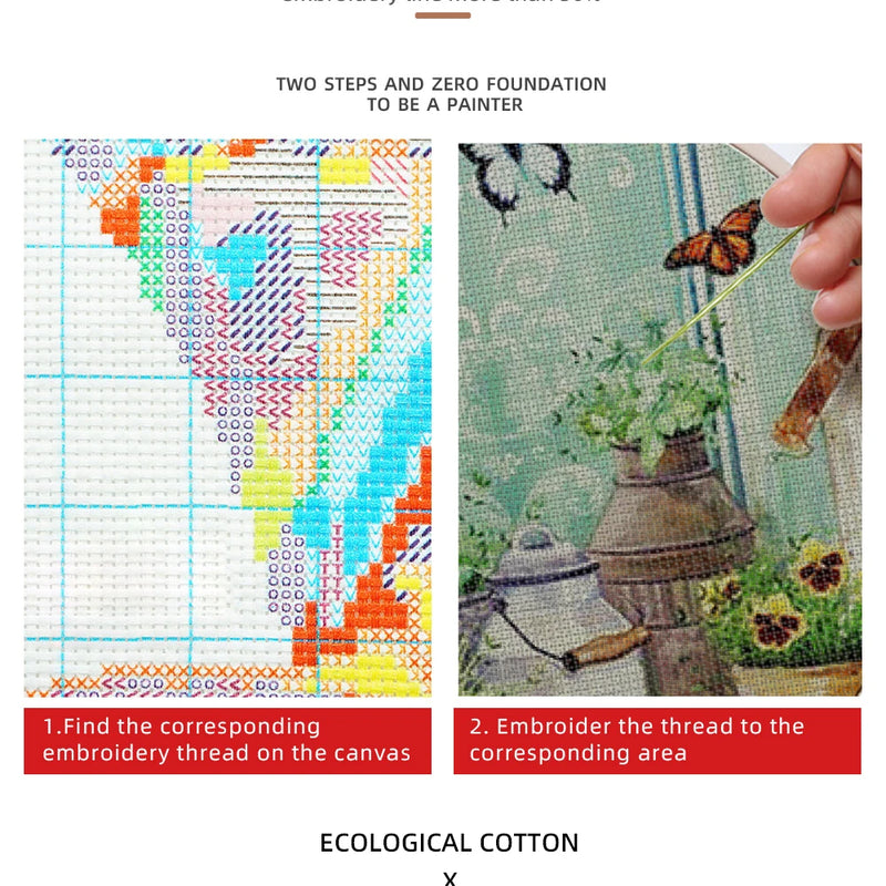 Bird Girl Pré-Impresso Cross Stitch Kit Completo DIY Bordado DMC Fios Artesanato Tricô Hobby Pacote Mágico Jóias