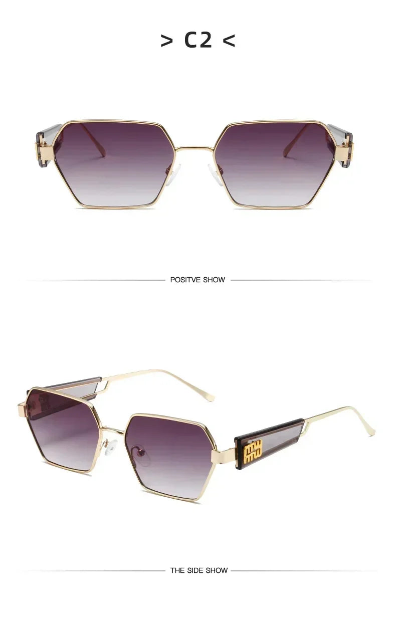 Yoovos Retângulo de Alta Qualidade Óculos De Sol De Marca De Moda Designer De Óculos Vintage Armação De Metal Óculos UV400 Gafas De Sol Mujer