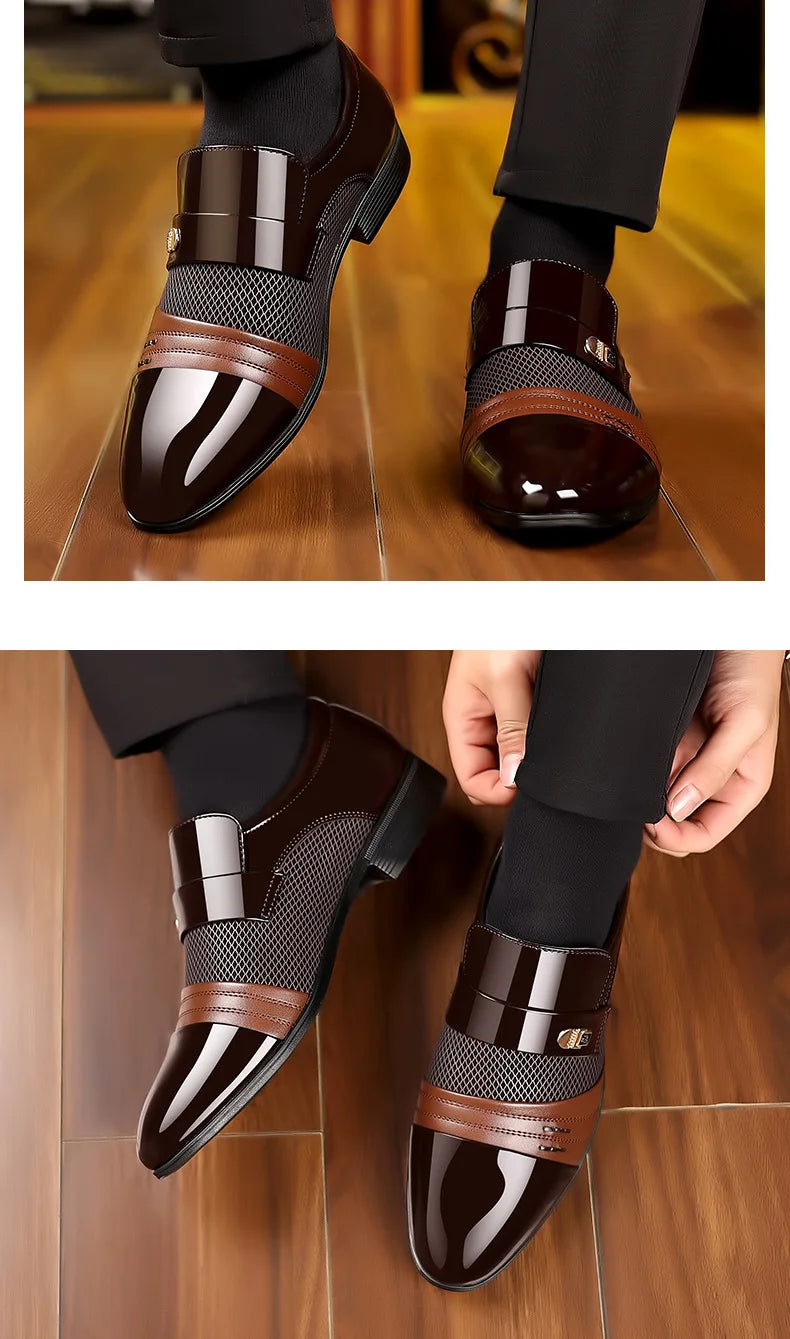 Oxford Sapatos Masculinos de Luxo Laca Sapato de Casamento Apontado Dedo Do Pé Sapatos de Vestido para Homens Clássicos Homens de Negócios Sapatos de Couro Tamanho Grande 38-48
