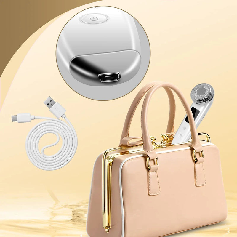 Dispositivo de Lifting Facial com Microcorrente EMS, Terapia de Luz LED, Reafirmação da Pele, Elevação Facial Elétrica, Vibrador e Massageador Facial Aquecido