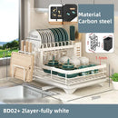 Rack de armazenamento de talheres de aço carbono Rack de escorredor Rack de secagem para pratos, facas e garfos Ferramenta de armazenamento de cozinha de drenagem de bancada