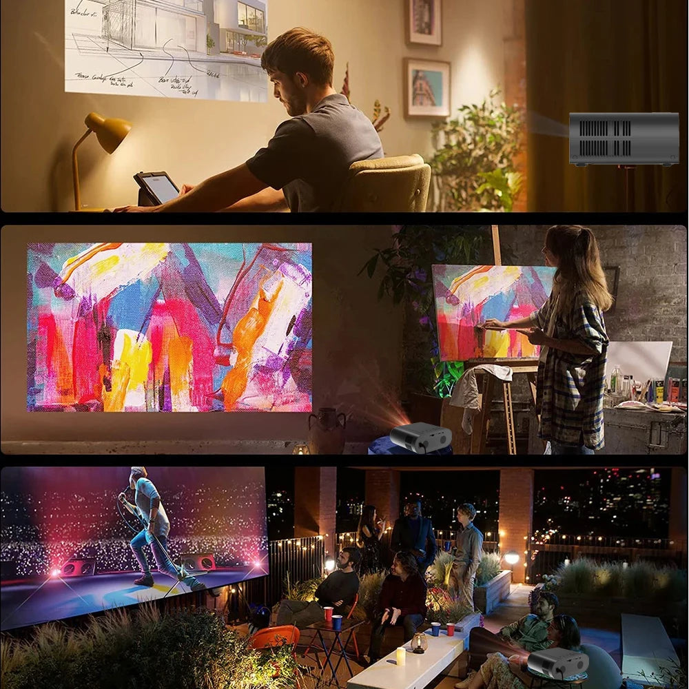 DITONG proyector 4k projetor led 1080p Android com Dual WiFi 6 e Bluetooth AutoFocus Home Theater HD Native smart home