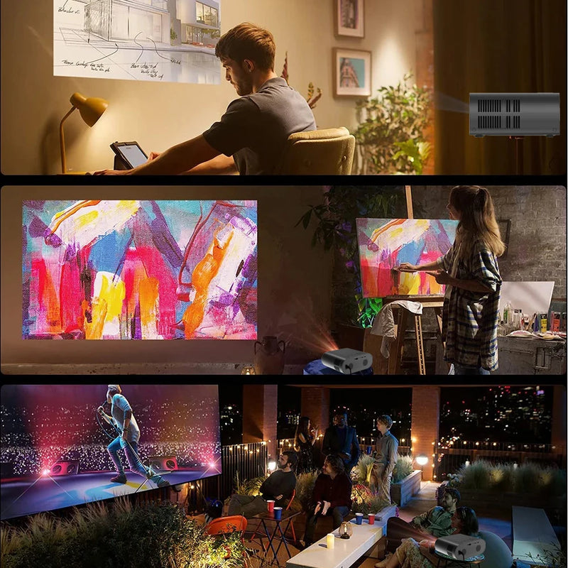 DITONG proyector 4k projetor led 1080p Android com Dual WiFi 6 e Bluetooth AutoFocus Home Theater HD Native smart home