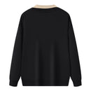 Moletom com capuz de gola polo de manga comprida unissex, blusa de moletom fashion com blocos de cores e patchwork, com capuz para homens, elegante, moletom masculino