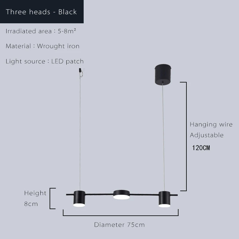 Lustres modernos para sala de estar com LED Mesa de jantar Lustre de teto Luminária suspensa para cozinha Lâmpada de iluminação interna regulável