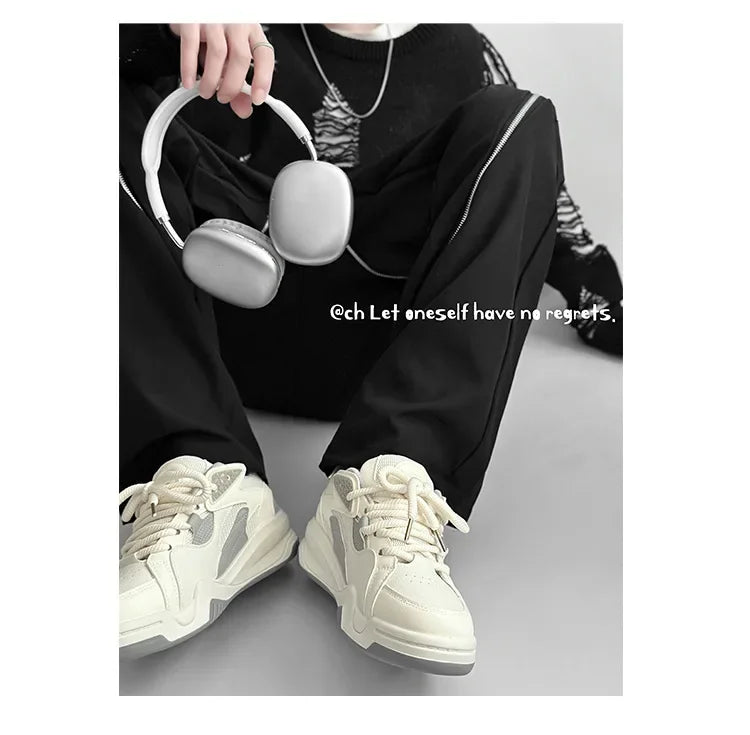 Sapatos masculinos casuais da moda NicheDesign Pão Plus Size Estudante Sistema de Fundo Grosso Sapatos Respirável Verão EVA Tênis