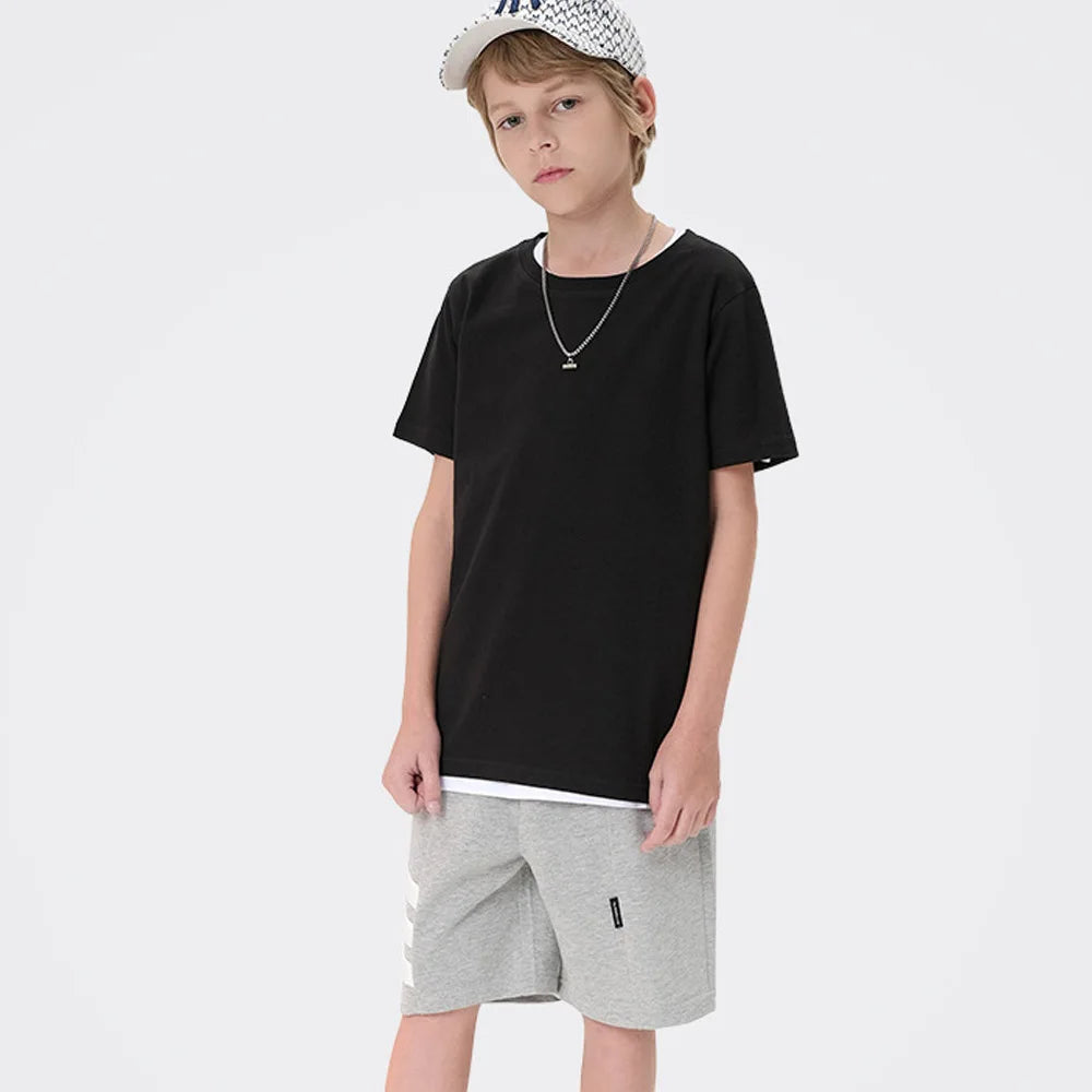 Camisetas clássicas para meninos meninas algodão branco preto camisetas de manga curta para bebê criança Roupas infantis Crianças de 2 a 14 anos