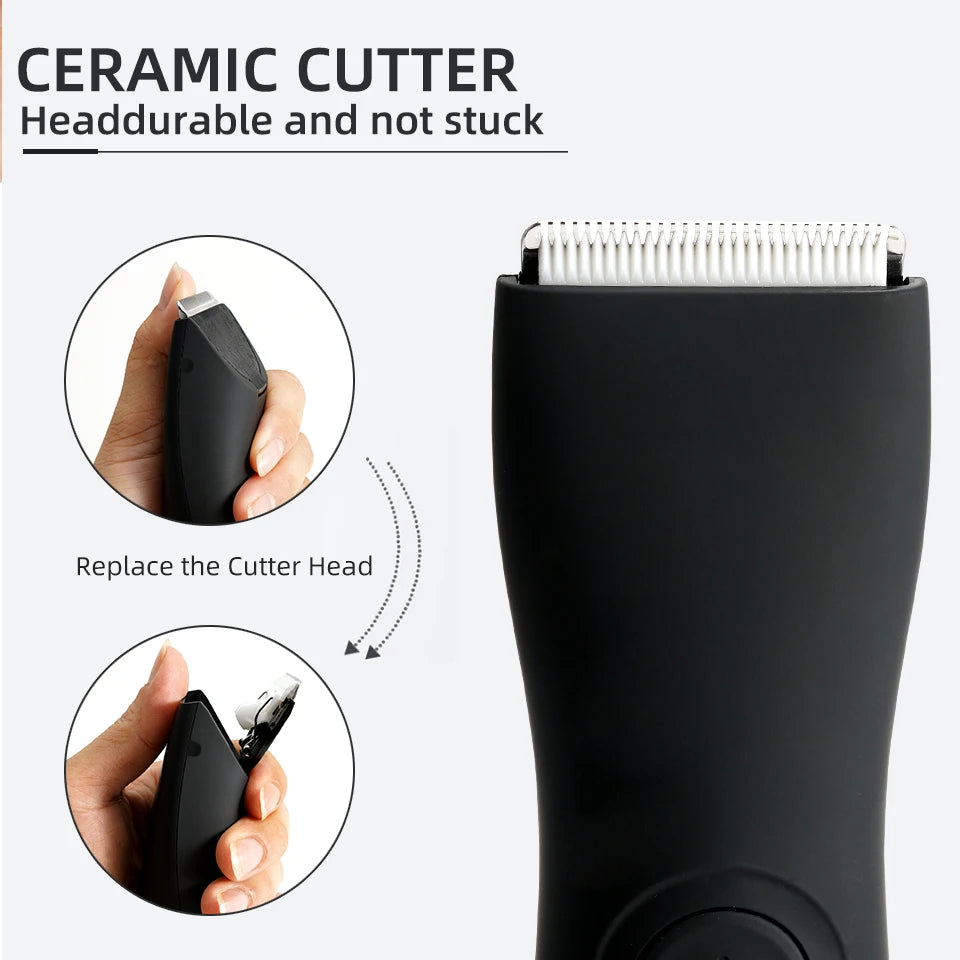 Aparador de Pêlos Corporais para Homens Bolas Mulheres Lady Shaver Remoção de Pêlos Aparador de Biquíni Aparador de Virilha & Corpo Barbeador Braço Barba Navalha