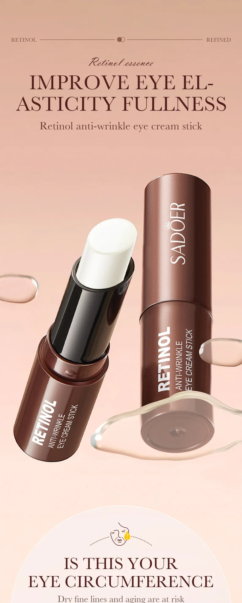 Bastão de Creme para Olhos com Retinol para Remover Olheiras