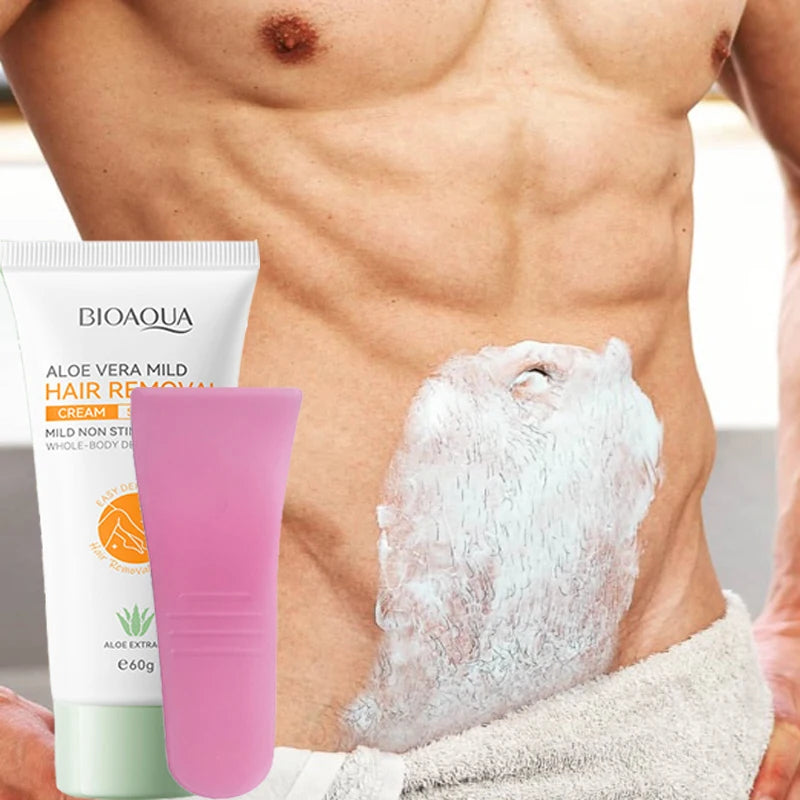 Creme de Depilação Depiladora Permanente Creme Áreas Íntimas Saúde Indolor Removedor de Pêlos Inibidor de Crescimento para Homens Mulher Cuidados com o Corpo