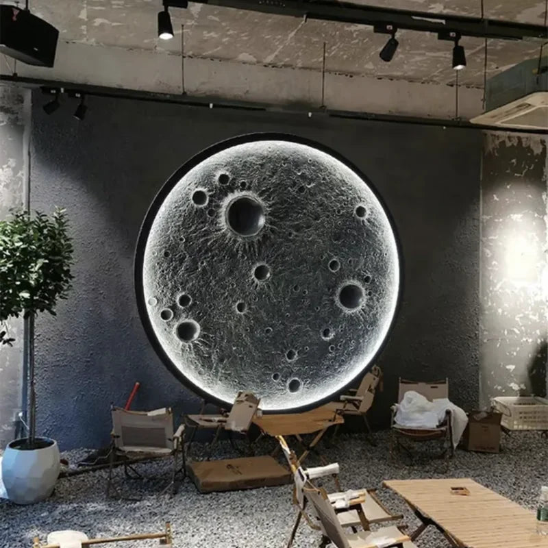 Lâmpada de parede 3D Crater moderna Luxo Redondo Tridimensional Alívio Lua Design Embelezado Decoração de Casa 3 Cor Lâmpada Mural