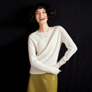 Pulôver feminino outono/inverno 100% puro suéter de caxemira casual suéter de malha gola redonda solto Tops básico versátil Blusa