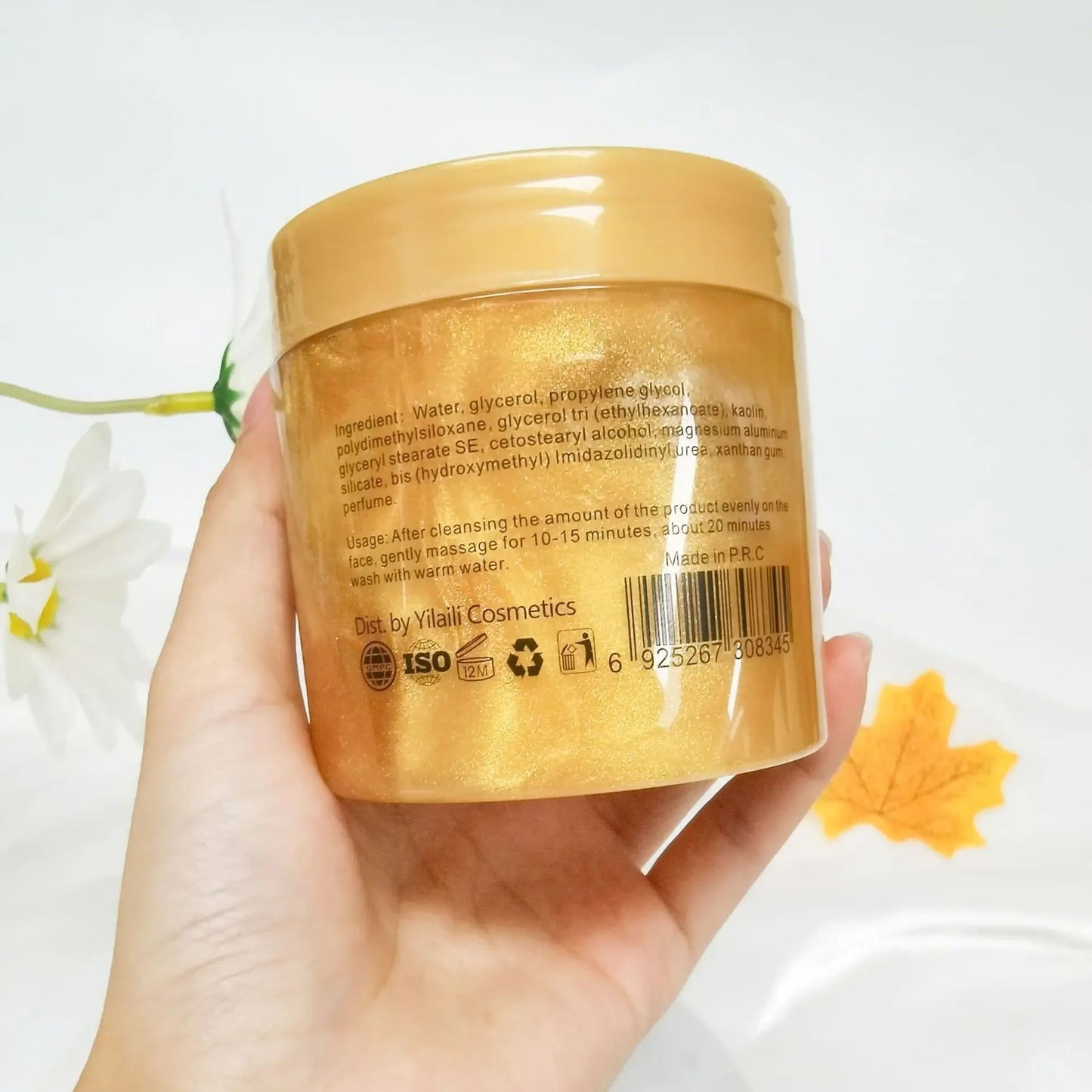 Máscara facial de sono reparadora com colágeno e ouro 24K 250g