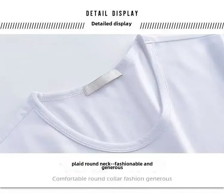 Camiseta masculina de verão estilo coreano Slim Fit de manga curta 140g blusa de poliéster suaviza sua silhueta Cor sólida Camada de base Top