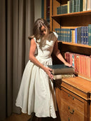 Elegante Branco Plissado A Linha Grande Hem Vestido de Festa Moda Feminina Slash Neck Slim Backless Vestidos 2025 Vestes Femininas Do Clube Verão