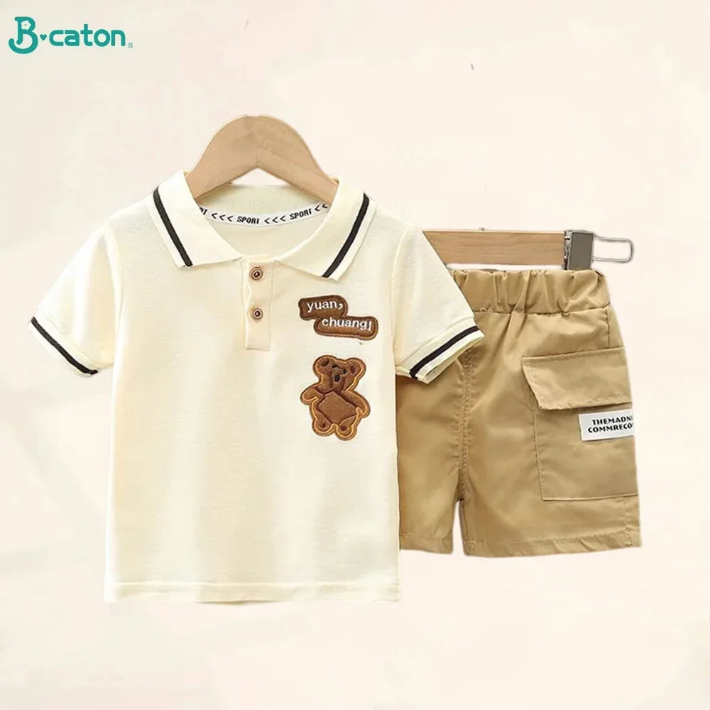 Crianças Roupas mãe Crianças Roupas Crianças Conjuntos Meninos T-shirt Shorts Verão Algodão Manga Curta moda Suit2PCS
