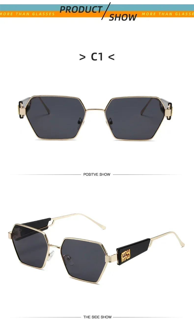 Yoovos Retângulo de Alta Qualidade Óculos De Sol De Marca De Moda Designer De Óculos Vintage Armação De Metal Óculos UV400 Gafas De Sol Mujer