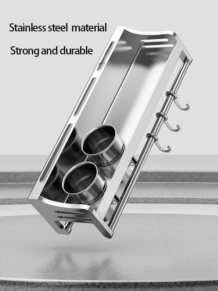 Multifunctional Storage Rack Cutting Board Holder Wall Spice Rack Utensils  for Kitchen Seasoning Rack Spoon Holder Organize