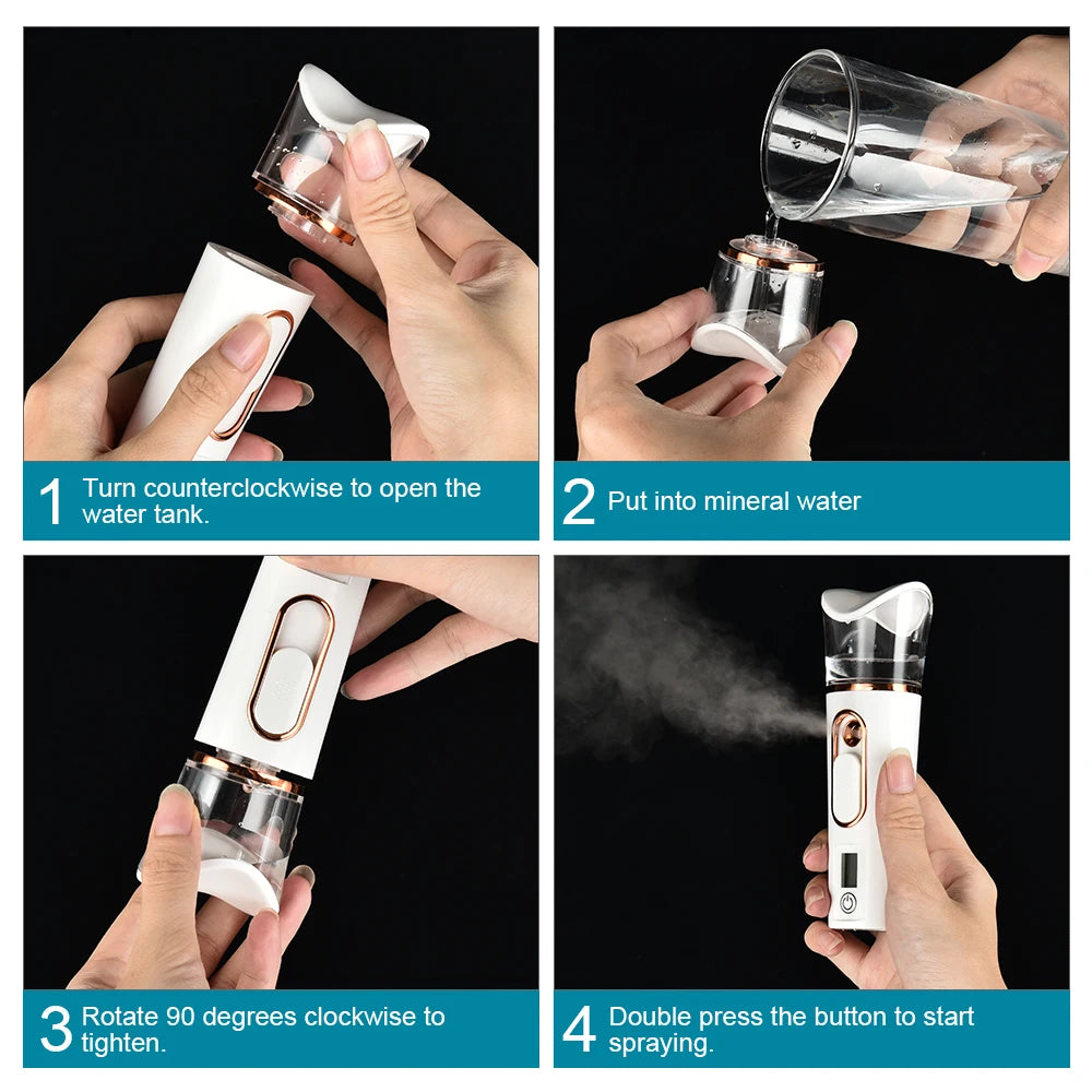 Mini Nebulizador Facial Nano Teste de Pele