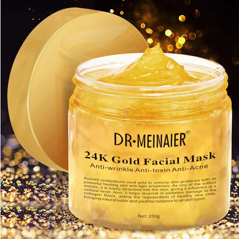 Máscara facial de sono reparadora com colágeno e ouro 24K 250g