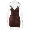 Sexy Spaghetti Strap String Cross Bodycon Dress para Mulheres Sólido Backless Cut-out Night Club Vestido Verão Sem Mangas Mini Vestido