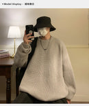 Suéter de gola redonda, cor sólida, básico, masculino, feminino, outono, inverno, parcimonioso, simples, casal, suéter de malha, quente, macio