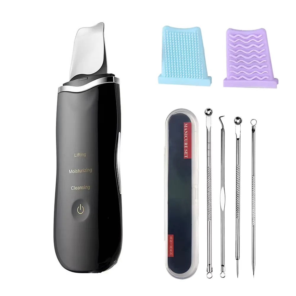 Raspador de pele ultrassônico Peeling Removedor de cravo Limpeza facial profunda Lifting Acne Pore Cleaner Espátula facial Limpador de pá
