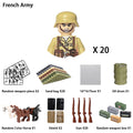 40 pcs/lote ww2 personagens militares wwii soldados do exército blocos de construção montagem de tijolos do exército nacional armas brinquedos para crianças