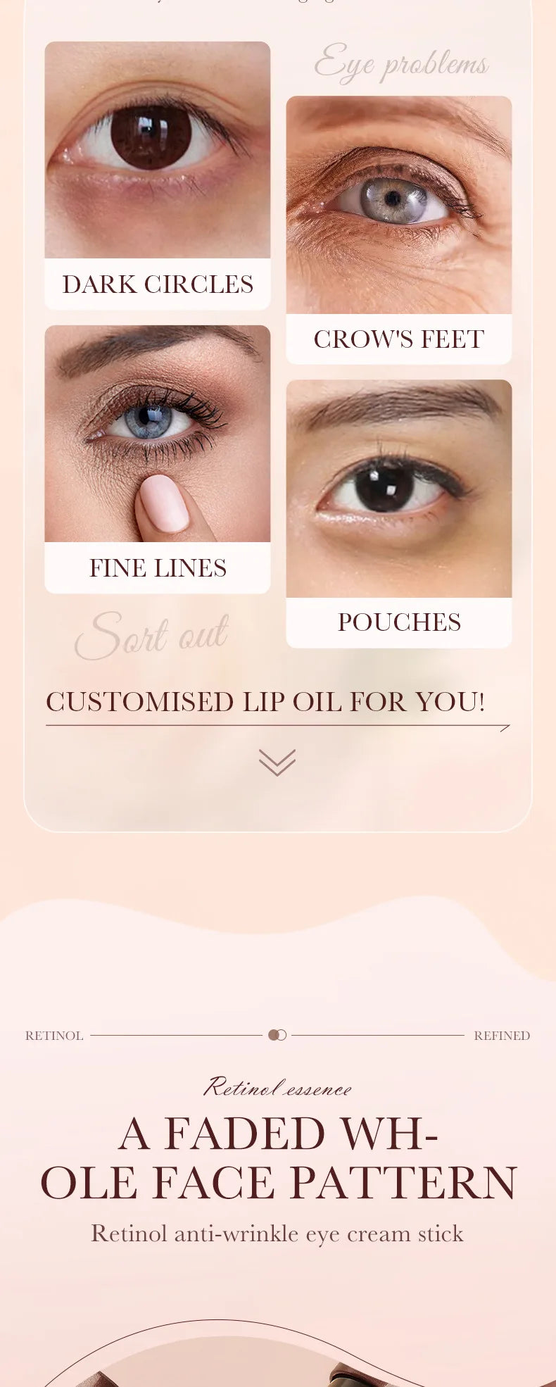 Bastão de Creme para Olhos com Retinol para Remover Olheiras