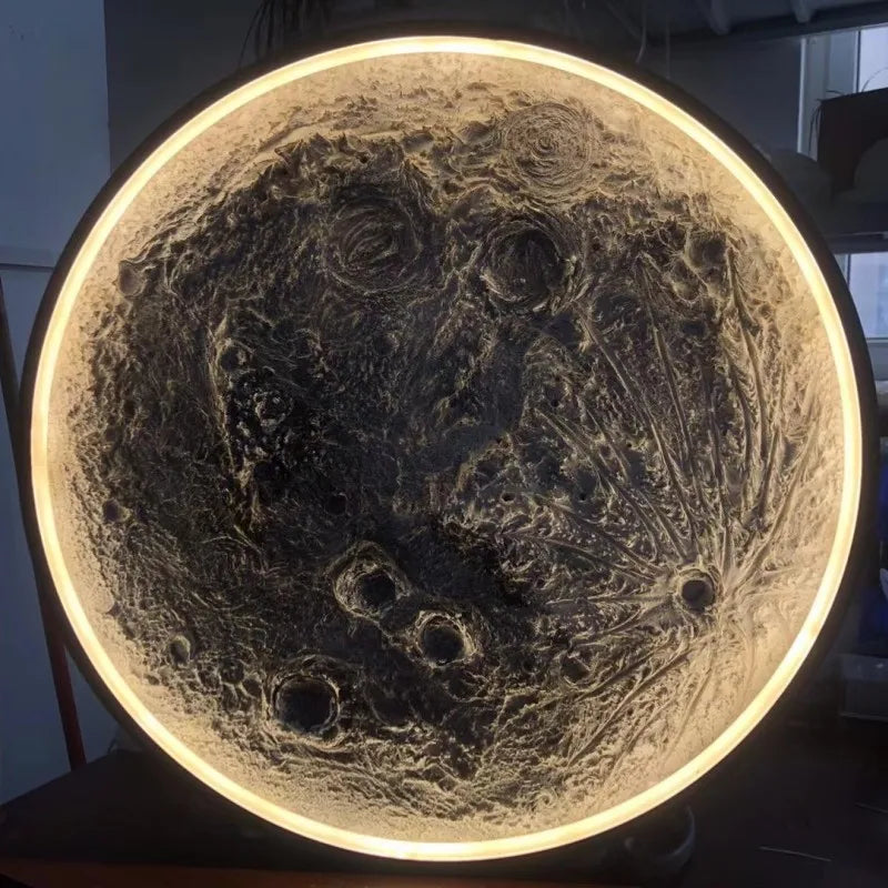 Lâmpada de parede 3D Crater moderna Luxo Redondo Tridimensional Alívio Lua Design Embelezado Decoração de Casa 3 Cor Lâmpada Mural