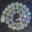 10 / 12MM Clustered Tennis Chain para Homens Colar Hip Hop Iced Out Zircônia Latão Rapper Rock Gargantilha Jóias