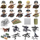 40 pcs/lote ww2 personagens militares wwii soldados do exército blocos de construção montagem de tijolos do exército nacional armas brinquedos para crianças
