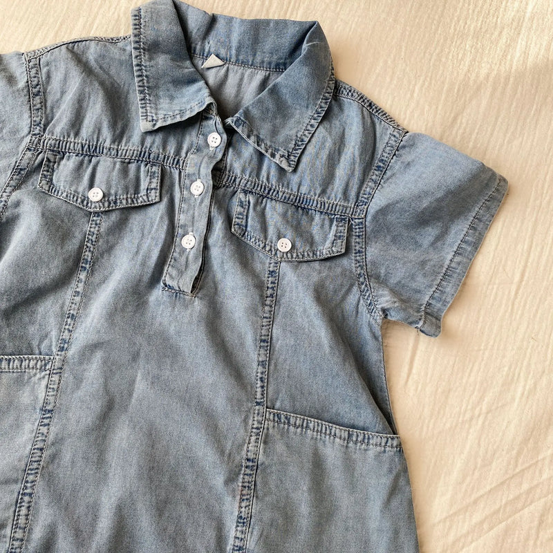 Roupas infantis 2025 verão novo terno jeans para menino ou vestido de menina casual roupas para irmão e irmã