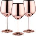 os copos de vinho altos de aço inoxidável 3PCS, projeto moderno elegante, 18oz, podem ser usados para o presente do dia do Valentim e o uso home