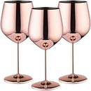 os copos de vinho altos de aço inoxidável 3PCS, projeto moderno elegante, 18oz, podem ser usados para o presente do dia do Valentim e o uso home