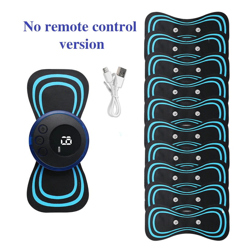 Mini massageador de pescoço EMS portátil Maca de pescoço elétrica para alívio da dor muscular cervical e remendo de massagem de relaxamento de ombro