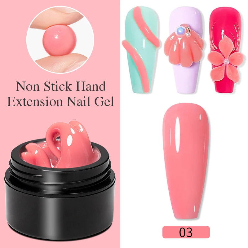 Esmalte em Gel Autonivelante 15ML Livre de Hema Gel Transparente Rígido Extensão de Unhas Modelagem 3D Cola para Strass Removedor de Verniz UV