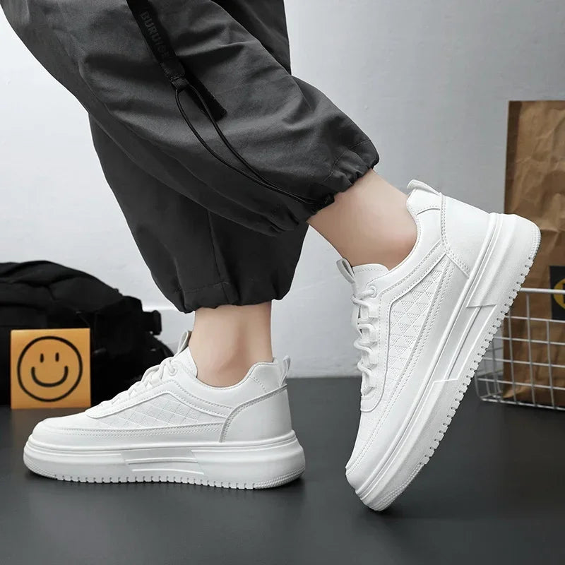 Plataforma ao ar livre Homens Tênis Casuais Moda Sapatos de Corrida Brancos Respiráveis Sapatos Esportivos Masculinos Sapatos de Caminhada Leve Tênis