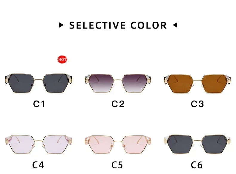Yoovos Retângulo de Alta Qualidade Óculos De Sol De Marca De Moda Designer De Óculos Vintage Armação De Metal Óculos UV400 Gafas De Sol Mujer