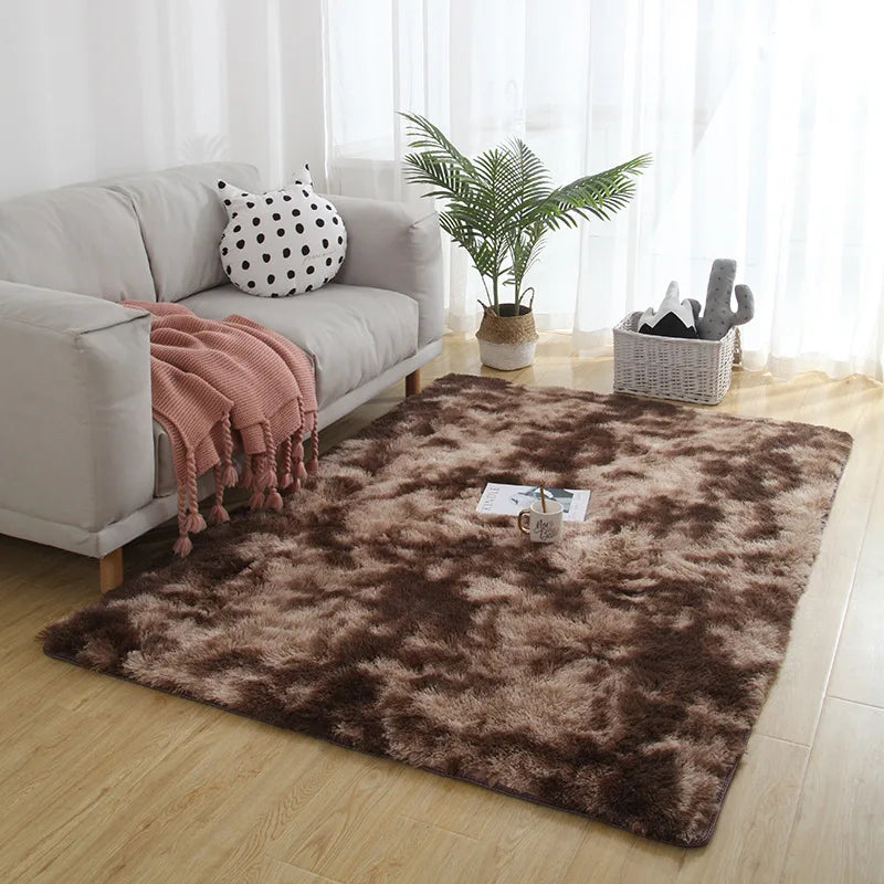 Tapete cinza para sala de estar Tapete de pelúcia Cama Quarto Chão Tapetes fofos Antiderrapantes Tapetes de decoração para casa Tapetes de veludo macio Cobertor de quarto infantil