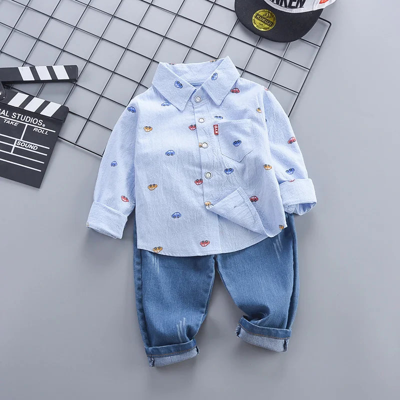 Nova Primavera Outono Bebê Meninos Roupas Terno Infantil Outfits Crianças Camisa Calças 2 Pçs/jogos Criança Traje Casual Crianças Fatos de Treino
