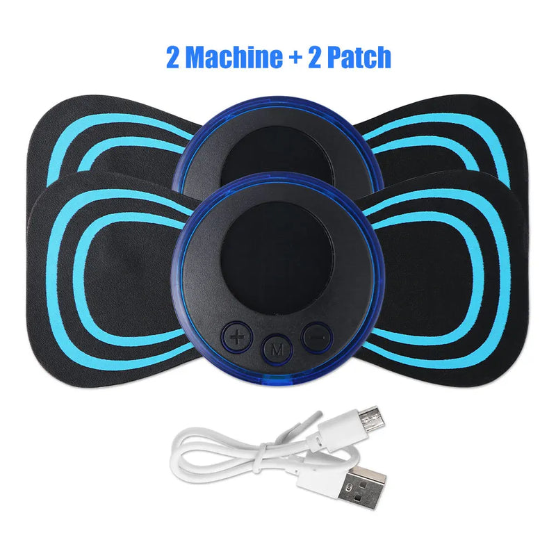 Mini massageador de pescoço EMS portátil Maca de pescoço elétrica para alívio da dor muscular cervical e remendo de massagem de relaxamento de ombro
