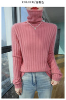 Pilha pescoço camisola mulheres 2025 outono einverno novo 100% puro vison cashmere camisola moda feminina malha pulôver de manga comprida