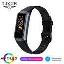 LIGE Amoled Relógio Inteligente Masculino 2023 Banda Inteligente Mulheres Frequência Cardíaca Sangue Smartwartch Pulseira Inteligente À Prova D'Água Rastreador de Fitness Esportivo