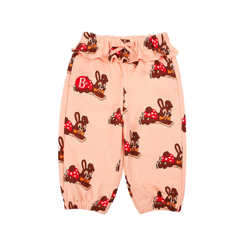 Conjunto de roupas infantis 2025 Nova Primavera Outono Meninos Meninas Cartoon Impresso Com Capuz Conjunto de Calças Casuais Crianças Roupas Casuais Sólidas