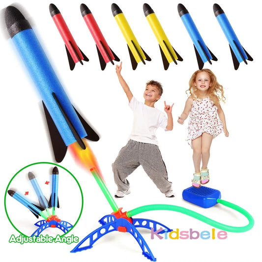 Kid Air Rocket Foot Pump Launcher Brinquedos Jogo Esportivo Jump Stomp Conjunto de Brincadeira Infantil Ao Ar Livre Brinquedo Pressionado Lançadores de Foguetes Jogos de Pedal
