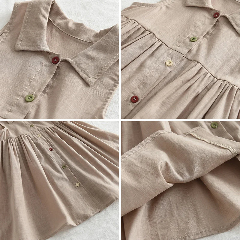 Urso Líder Novo Sólido Bebê Menina Vestido de Algodão Botão Crianças Vestidos de Verão Princesa Vestido de Festa Da Criança Meninas Vestido de Verão Roupas Infantis